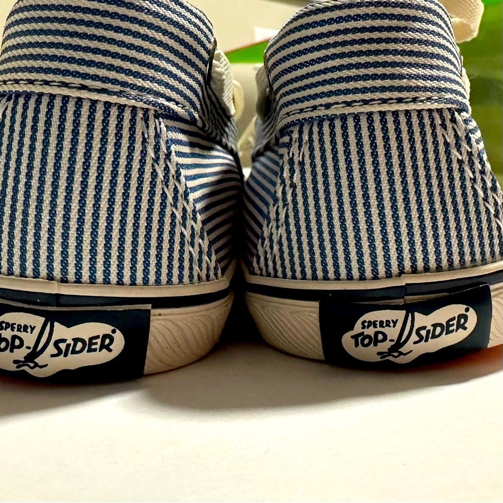 Sperry Top-Sider Blue and White Striped Boat Shoes New Women's Size‎ 8.5M Summer - Picture 7 of 15